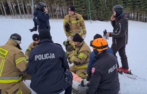 Akcja ratownicza podczas „Bezpiecznych Ferii 2023” na stoku narciarskim w Czarnowie