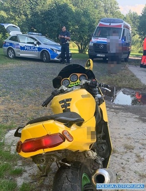 Wypadek motocyklisty w Lubiechowej