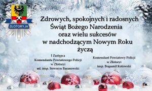 Życzenia Kierownictwa Komendy Powiatowej Policji w Złotoryi