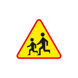 znak ostrzegawczy uwaga piesi