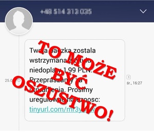 Otrzymałeś SMS z informacją o konieczności dopłaty do przesyłki? Uważaj, to może być oszustwo!