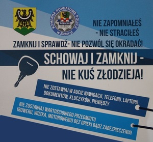 ulotka prewencyjna- schowaj i zamknij auto. Nie kuś złodzieja