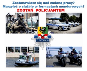 cztery zdjęcia pokazujące pracę policjantów