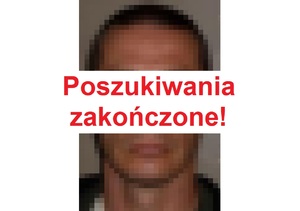 zdjęcie mężczyzny z napisem poszukiwania zakończone