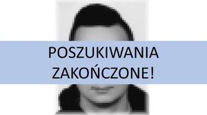 WIZERUNEK MĘŻCZYZNY Z NAPISEM POSZUKIWANIA ZAKOŃCZONE