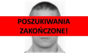 zdjęcie mężczyzny i napis poszukiwania zakończone