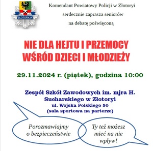 Zapraszamy na spotkanie pod nazwą "Nie dla hejtu i przemocy wśród dzieci i młodzieży"