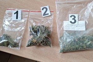 3 worki strunowe z zawartością suszu roślinnego - marihuany