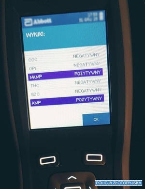 narkotester z wynikami