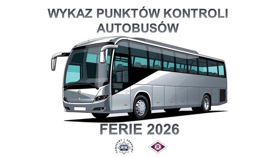autobus a nad nim napis wykaz punktów kontroli autobusów
