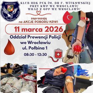 Akcja poboru krwi w Oddziale Prewencji Policji we Wrocławiu