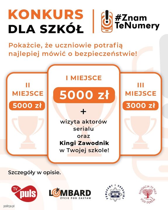 Plakat konkursu #ZnamTeNumery