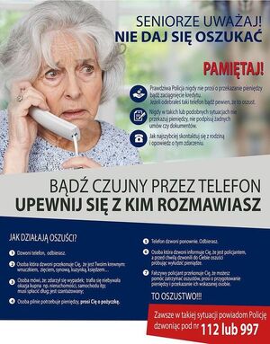 Plakat - Seniorze nie daj się oszukać