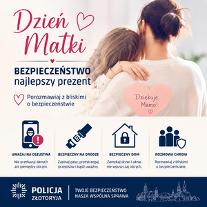 Zdjęcie matki z dzieckiem i podpisem Dzień Matki